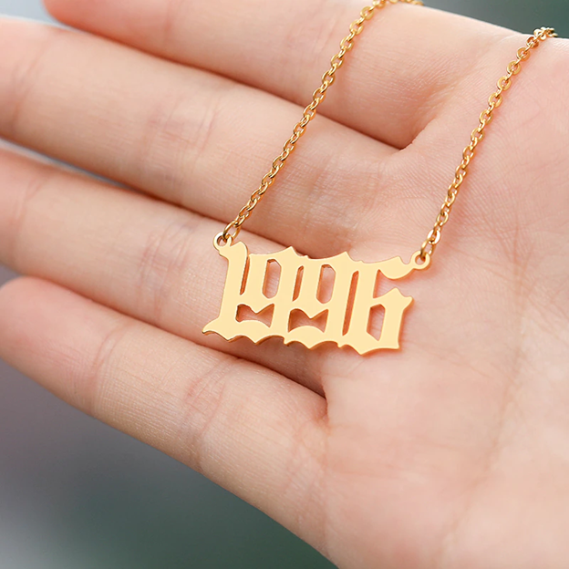 Gold Birth Year Necklace