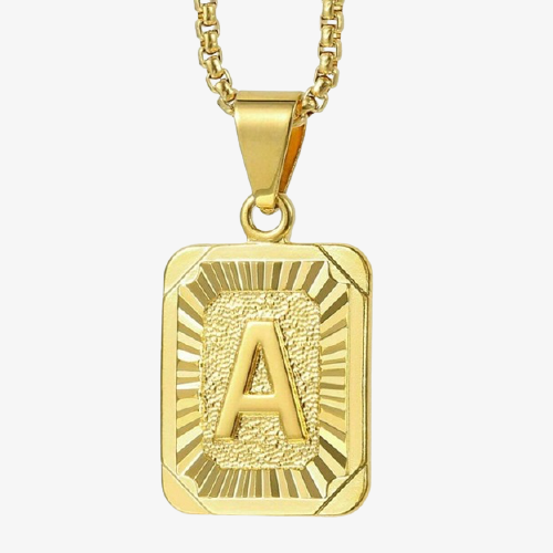 Gold Initial Letter Necklace