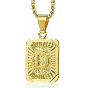 Gold Initial Letter Necklace