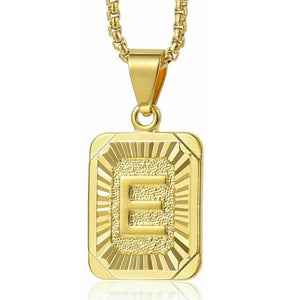 Gold Initial Letter Necklace