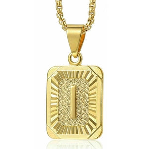 Gold Initial Letter Necklace