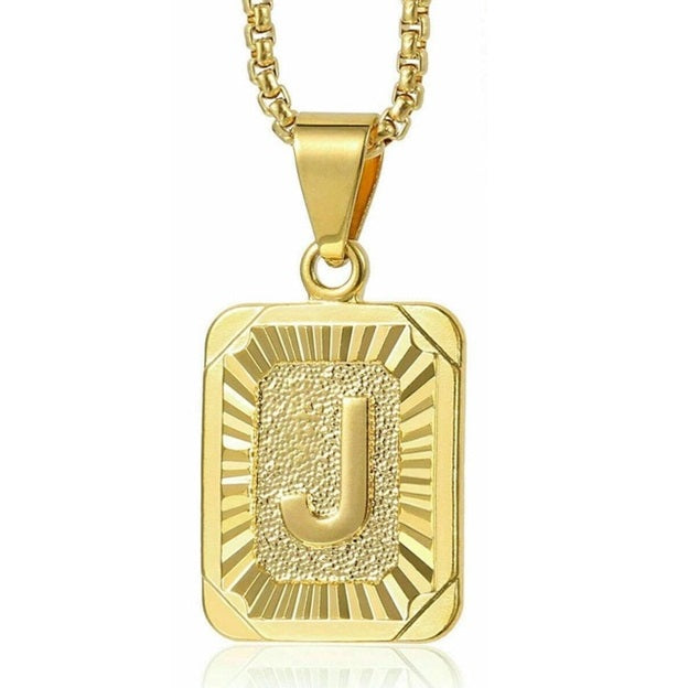 Gold Initial Letter Necklace