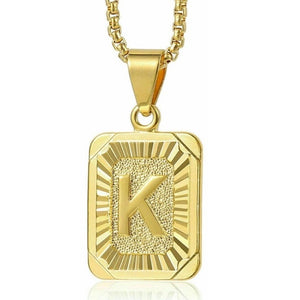 Gold Initial Letter Necklace