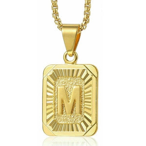 Gold Initial Letter Necklace