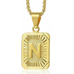 Gold Initial Letter Necklace