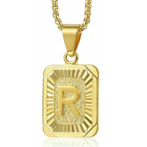 Gold Initial Letter Necklace