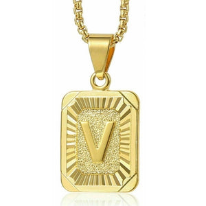 Gold Initial Letter Necklace