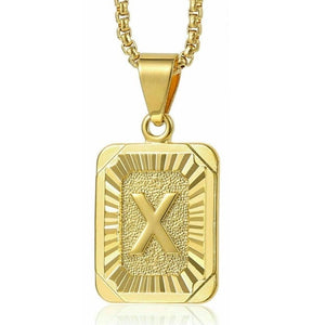 Gold Initial Letter Necklace