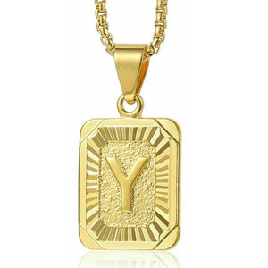 Gold Initial Letter Necklace