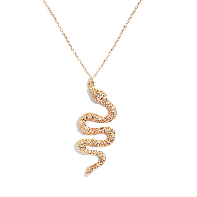 Crystal Snake Pendant Necklace & Earrings