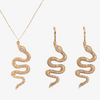 Crystal Snake Pendant Necklace & Earrings