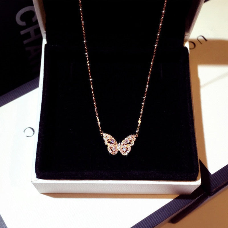 Crystal Butterfly Necklace