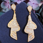 Gold Drop Curtain Earrings