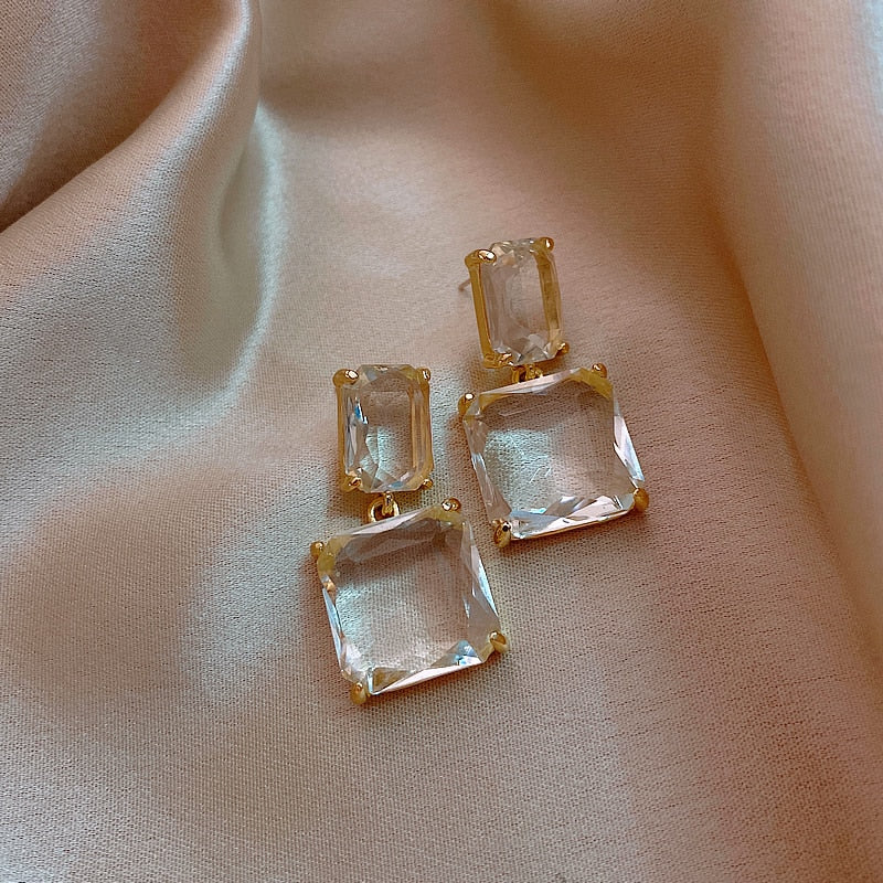 Transparent Cube Earrings