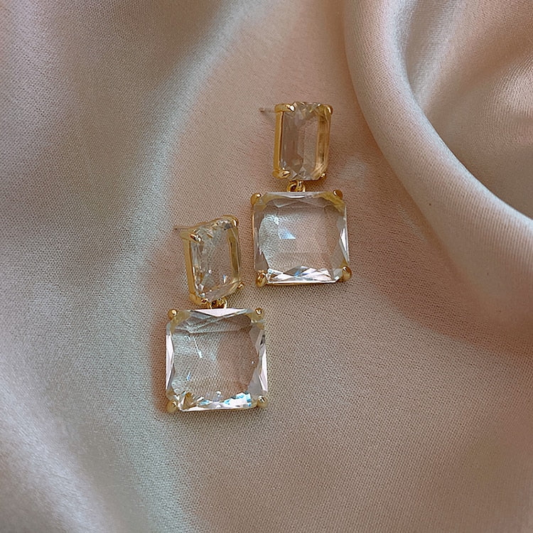 Transparent Cube Earrings