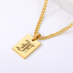 Rock Initial Necklace