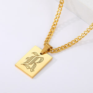 Rock Initial Necklace