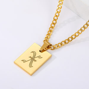 Rock Initial Necklace