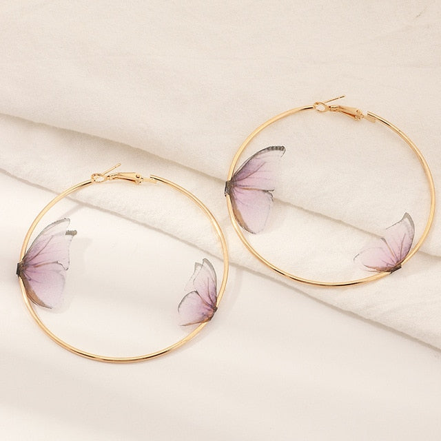 Rivava Butterfly Hoop Earrings